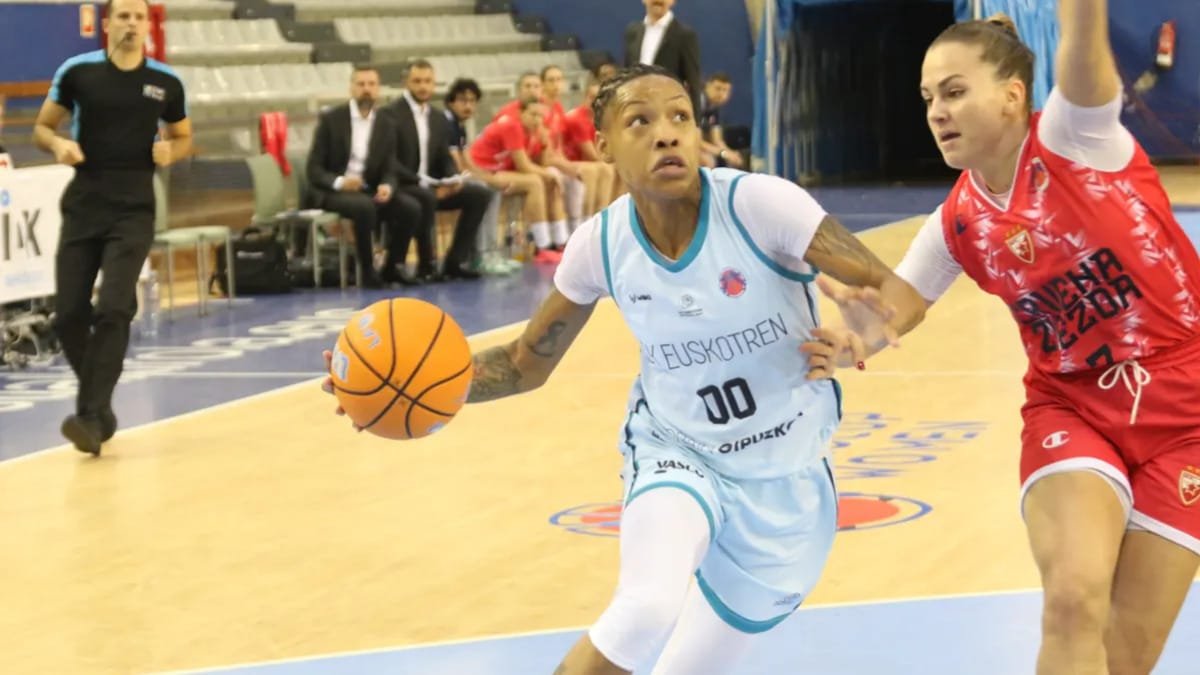 Delicia Washington en el Idk euskotren estrella roja de eurocup de baloncesto