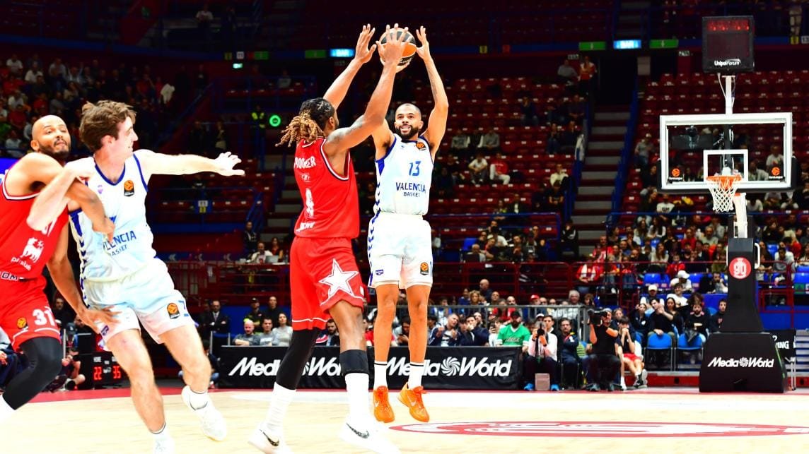 Montero guía la victoria de Valencia Basket en Milán (100-103)