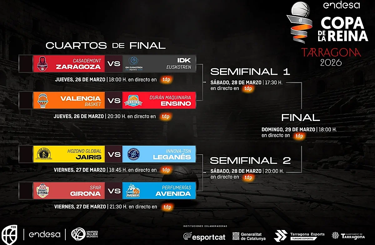 La Copa de la Reina Tarragona 2026 ya tiene sus emparejamientos