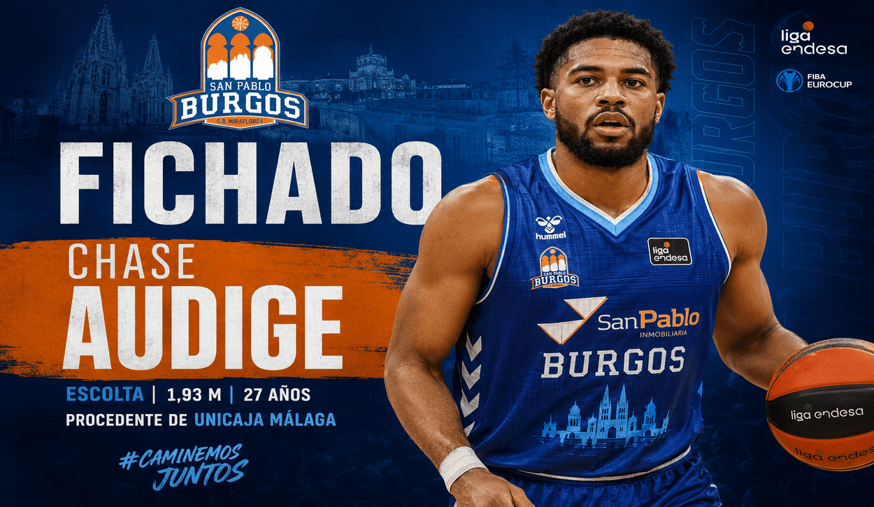 Chase Audige, intensidad y carácter para reforzar el perímetro del San Pablo Burgos
