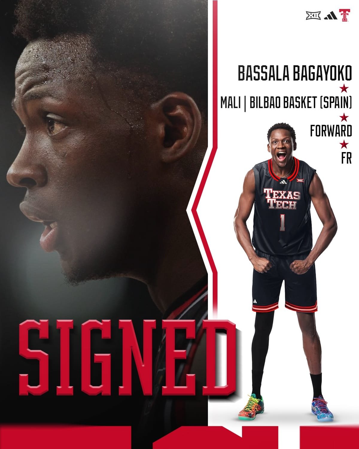 Texas Tech incorpora al interior Bassala Bagayoko desde Bilbao